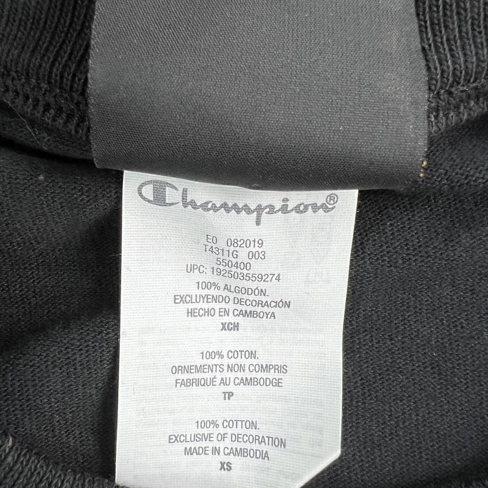 New Champion Men US XS Black T-Shirt Century Collection Short Sleeve Decoration - Picture 8 of 9